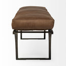 Mercana Jessie 55L x 16W Black Leather Seat With Gold Metal Base Accent Bench