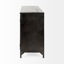 Mercana Poppy III 40L x 16W Black Metal With Glass Door Accent Cabinet