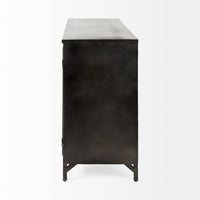 Mercana Poppy III 40L x 16W Black Metal With Glass Door Accent Cabinet