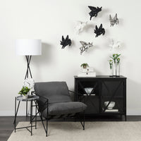 Mercana Poppy III 40L x 16W Black Metal With Glass Door Accent Cabinet