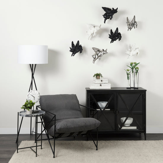Mercana Poppy III 40L x 16W Black Metal With Glass Door Accent Cabinet