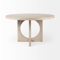 Mercana Liesl 54.L x 54.0W x 30.0H Barely Gray Finished Wood With Circular Top Dining Table