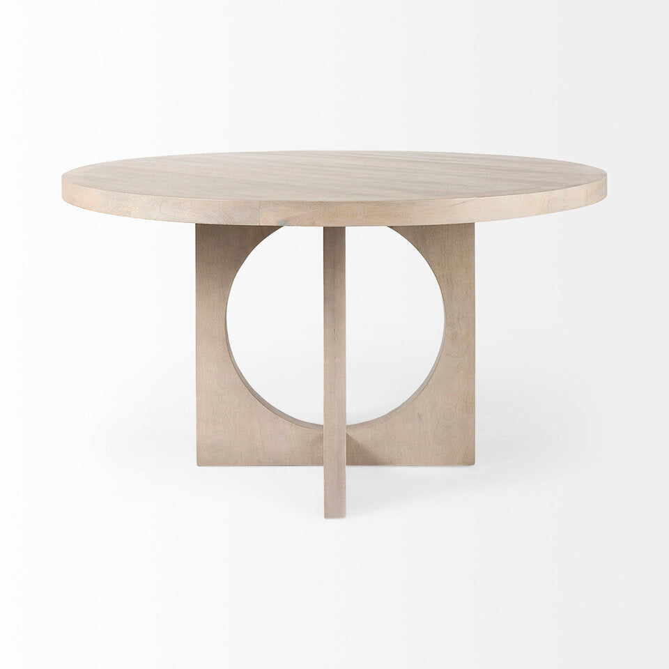 Mercana Liesl 54.L x 54.0W x 30.0H Barely Gray Finished Wood With Circular Top Dining Table