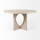 Mercana Liesl 54.L x 54.0W x 30.0H Barely Gray Finished Wood With Circular Top Dining Table