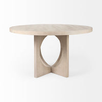 Mercana Liesl 54.L x 54.0W x 30.0H Barely Gray Finished Wood With Circular Top Dining Table