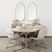 Mercana Liesl 54.L x 54.0W x 30.0H Barely Gray Finished Wood With Circular Top Dining Table