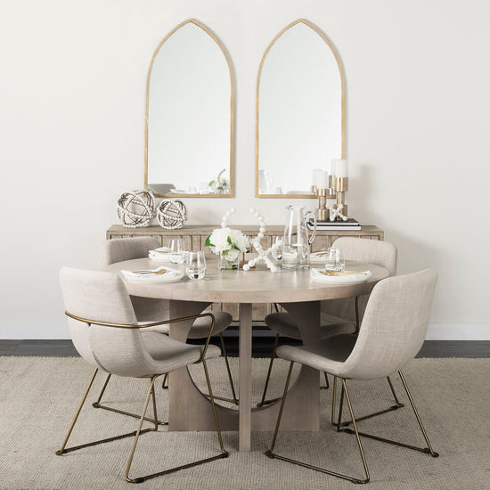 Mercana Liesl 54.L x 54.0W x 30.0H Barely Gray Finished Wood With Circular Top Dining Table