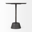 Mercana Maxwell 20" Round Dark Brown Wood With Black Metal Pedestal Side Table