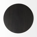 Mercana Maxwell 20" Round Dark Brown Wood With Black Metal Pedestal Side Table