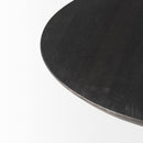 Mercana Maxwell 20" Round Dark Brown Wood With Black Metal Pedestal Side Table