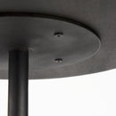 Mercana Maxwell 20" Round Dark Brown Wood With Black Metal Pedestal Side Table