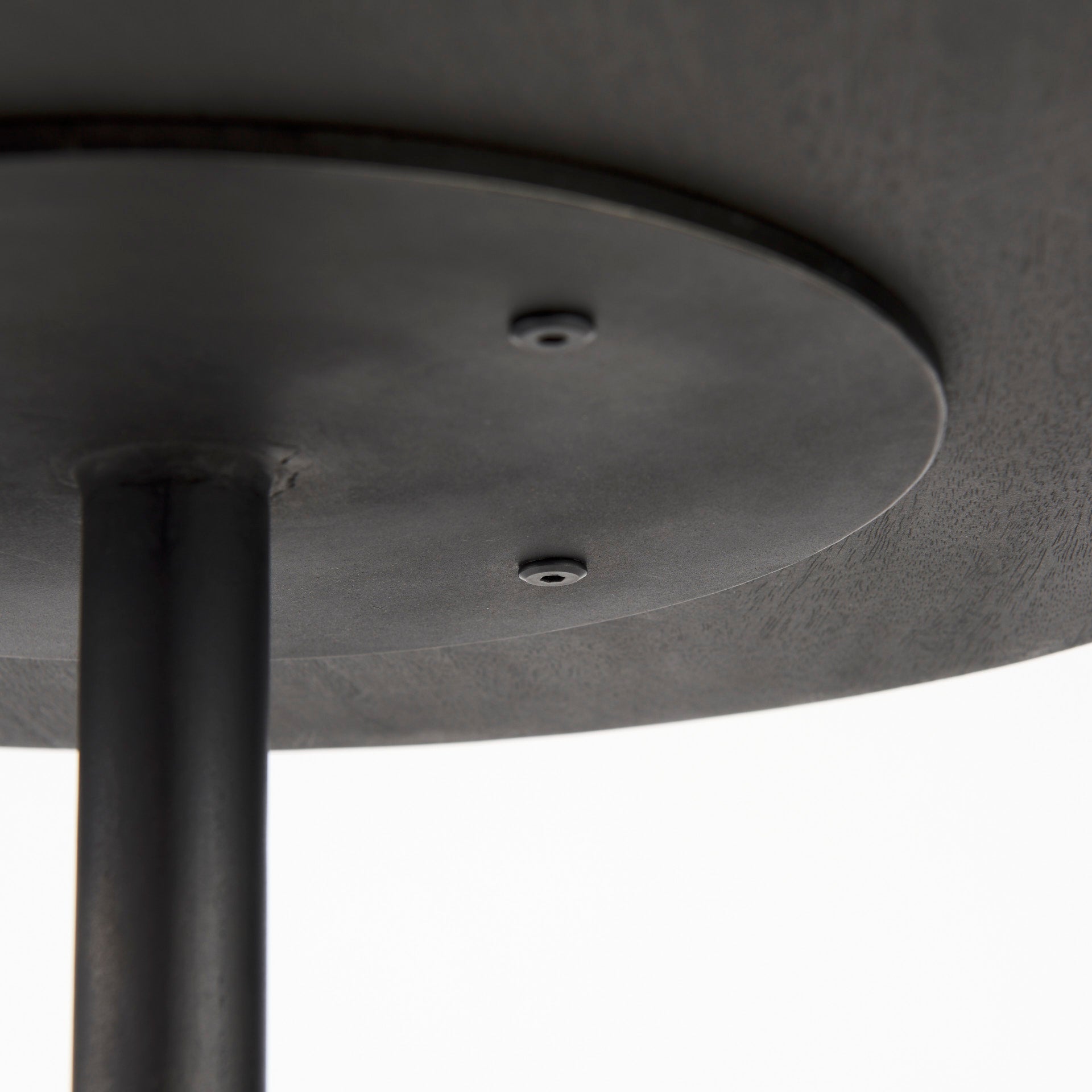 Mercana Maxwell 20" Round Dark Brown Wood With Black Metal Pedestal Side Table