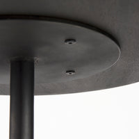Mercana Maxwell 20" Round Dark Brown Wood With Black Metal Pedestal Side Table