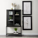 Mercana Arelius Light Brown Wood with Black Metal Base Display Cabinet