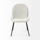 Mercana Inala White Fabric Seat Black Metal Frame Dining Chair