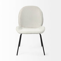 Mercana Inala White Fabric Seat Black Metal Frame Dining Chair