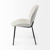 Mercana Inala White Fabric Seat Black Metal Frame Dining Chair