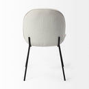 Mercana Inala White Fabric Seat Black Metal Frame Dining Chair