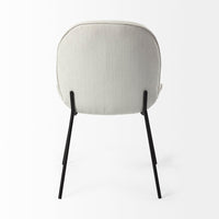Mercana Inala White Fabric Seat Black Metal Frame Dining Chair