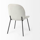 Mercana Inala White Fabric Seat Black Metal Frame Dining Chair