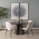Mercana Inala White Fabric Seat Black Metal Frame Dining Chair