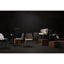 Mercana Inala White Fabric Seat Black Metal Frame Dining Chair