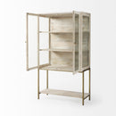 Mercana Arelius Medium Brown Wood with Black Metal Base Display Cabinet