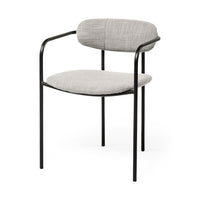Mercana Parker Gray Fabric Seat Black Metal Dining Chair