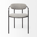 Mercana Parker Gray Fabric Seat Black Metal Dining Chair