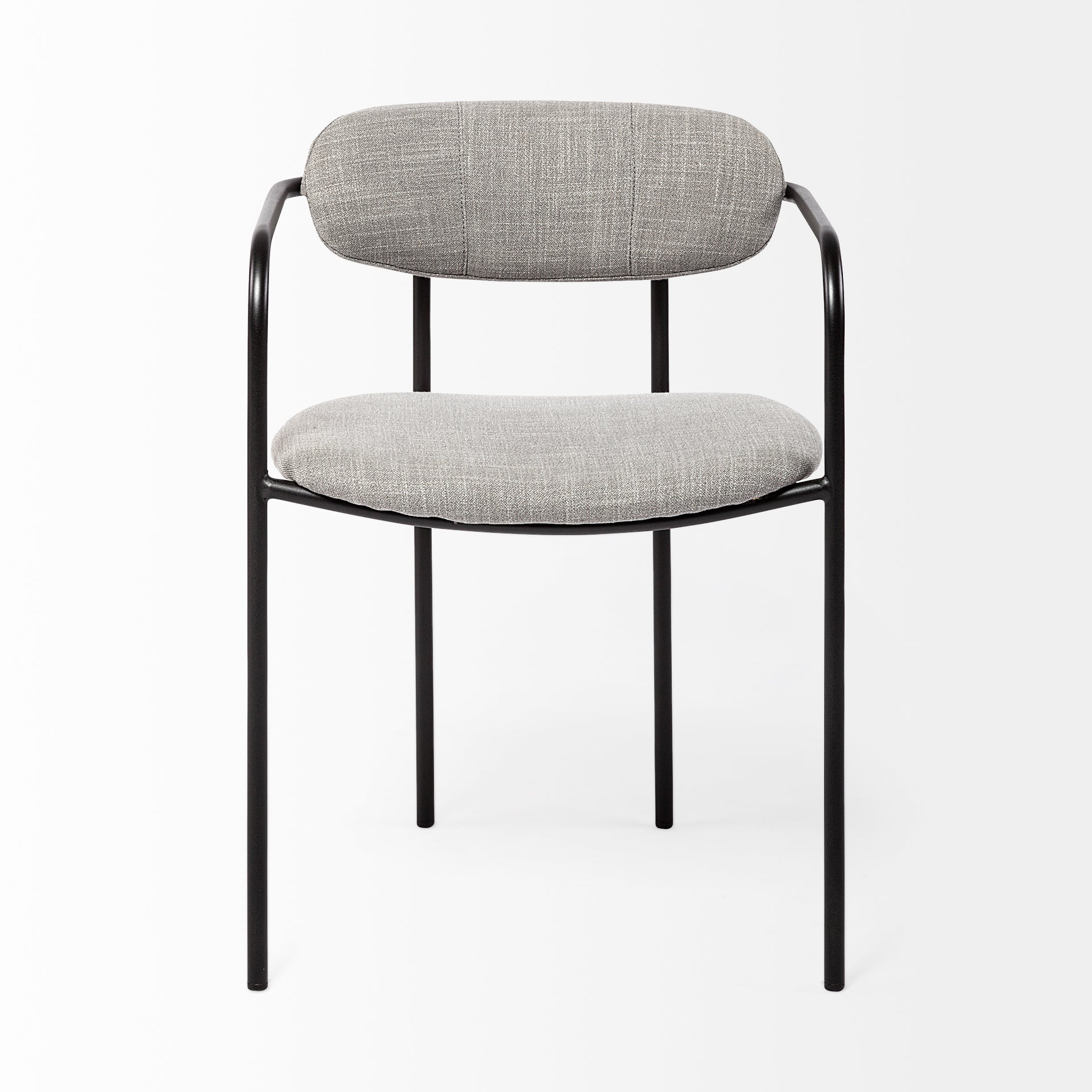 Mercana Parker Gray Fabric Seat Black Metal Dining Chair