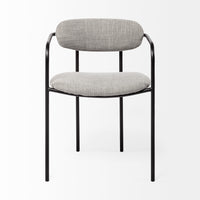 Mercana Parker Gray Fabric Seat Black Metal Dining Chair