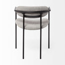 Mercana Parker Gray Fabric Seat Black Metal Dining Chair