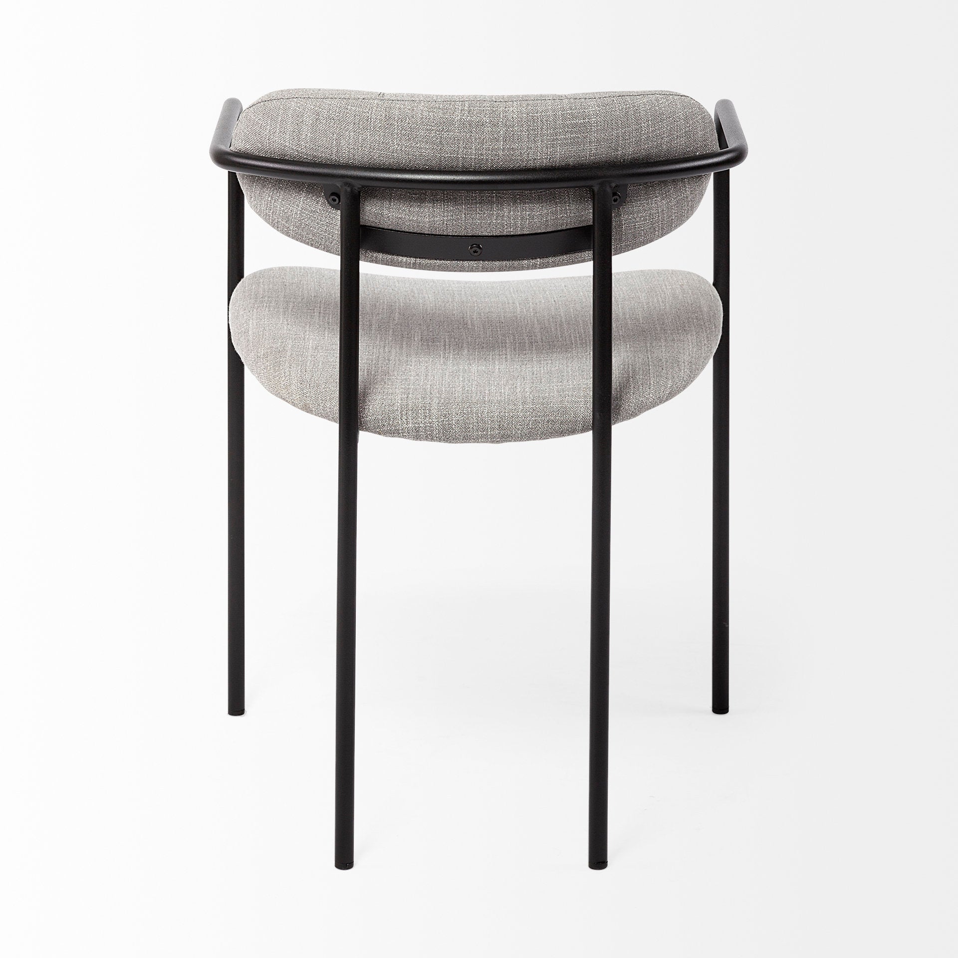 Mercana Parker Gray Fabric Seat Black Metal Dining Chair