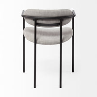 Mercana Parker Gray Fabric Seat Black Metal Dining Chair