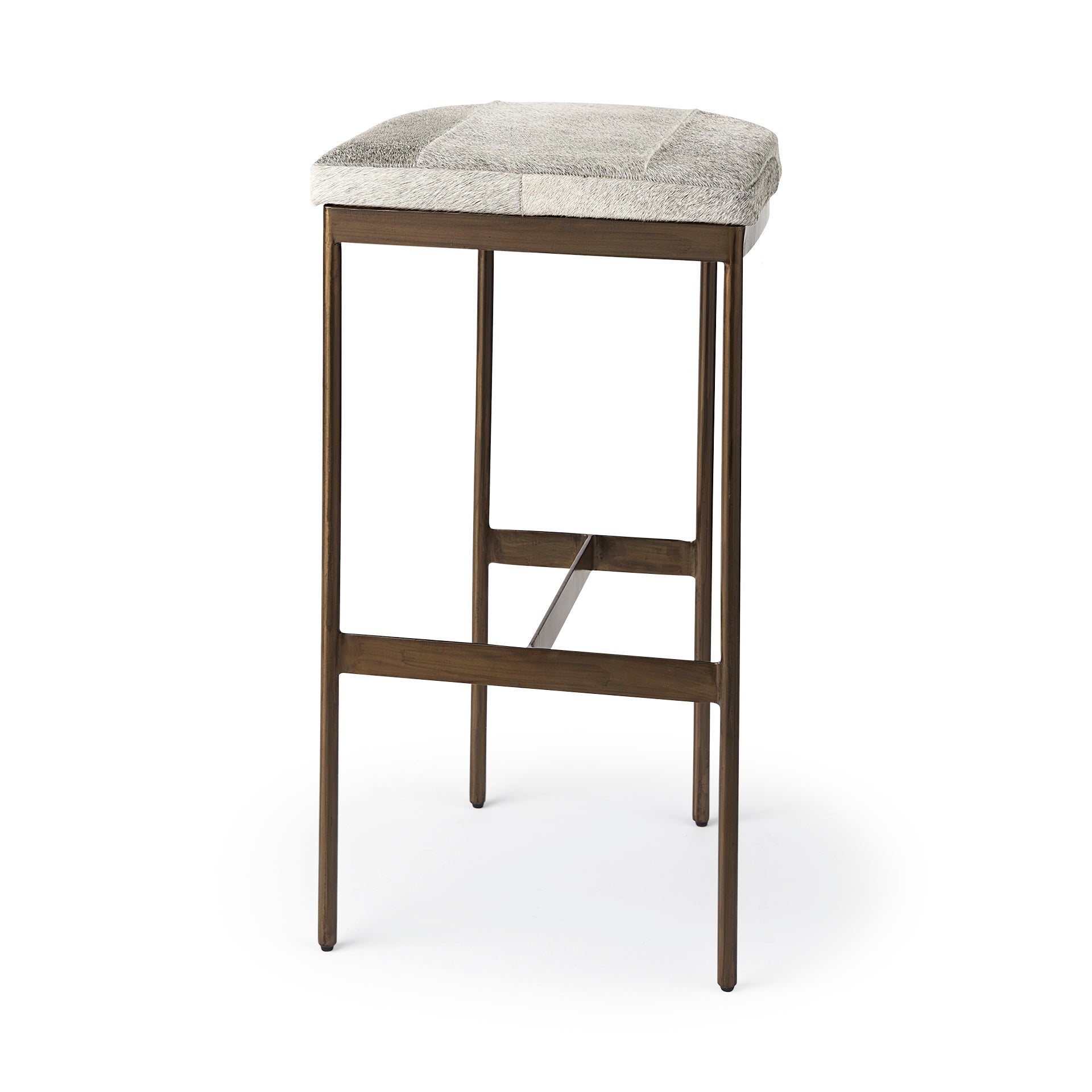 Mercana Millie 16.75 X 17.75 X 30 Hair-on-hide Seat With Gold Frame Bar Stool