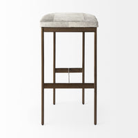 Mercana Millie 16.75 X 17.75 X 30 Hair-on-hide Seat With Gold Frame Bar Stool