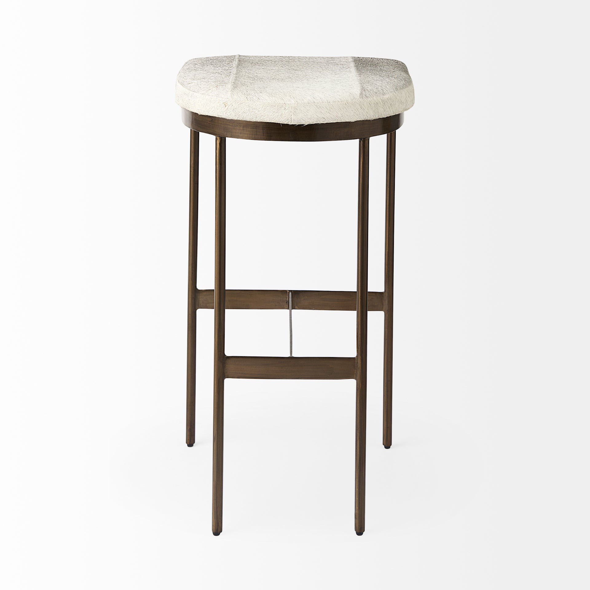 Mercana Millie 16.75 X 17.75 X 30 Hair-on-hide Seat With Gold Frame Bar Stool