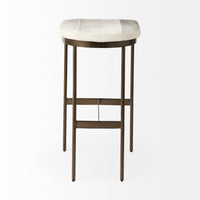 Mercana Millie 16.75 X 17.75 X 30 Hair-on-hide Seat With Gold Frame Bar Stool