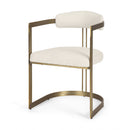 Mercana Hollyfield II Cream Fabric Seat with Gold Iron Frame Dining Chair