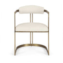 Mercana Hollyfield II Cream Fabric Seat with Gold Iron Frame Dining Chair