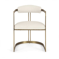 Mercana Hollyfield II Cream Fabric Seat with Gold Iron Frame Dining Chair