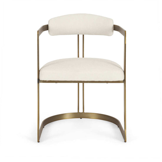 Mercana Hollyfield II Cream Fabric Seat with Gold Iron Frame Dining Chair