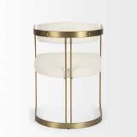 Mercana Hollyfield II Cream Fabric Seat with Gold Iron Frame Dining Chair