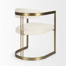 Mercana Hollyfield II Cream Fabric Seat with Gold Iron Frame Dining Chair