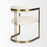 Mercana Hollyfield II Cream Fabric Seat with Gold Iron Frame Dining Chair
