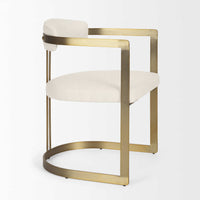 Mercana Hollyfield II Cream Fabric Seat with Gold Iron Frame Dining Chair