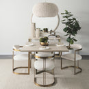 Mercana Hollyfield II Cream Fabric Seat with Gold Iron Frame Dining Chair
