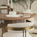 Mercana Hollyfield II Cream Fabric Seat with Gold Iron Frame Dining Chair
