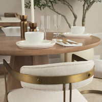 Mercana Hollyfield II Cream Fabric Seat with Gold Iron Frame Dining Chair