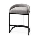 Mercana Hollyfield II Gray Fabric Seat With Gray Metal Base Counter Stool